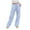 Light Blue, variant on Women's Solid Color Wide Leg Casual Pants Drapery Elastic Waist with Drawstring Comfortable Lounge Trousers Long Striped Pattern Pants for Women Light Blue,M