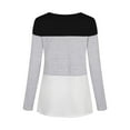 thumbnail image 4 of Floleo Clearance Womens Tops Long Sleeve Shirts Fall Clearance Maternity O-Neck Stripe Long Sleeve Breast-Feeding Pregnant Woman Nursing Blouse Tops Black, 4 of 8