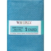 Waverly Inspirations 44" x 1 Yard Cotton Precut Pin Dot Powder Blue Color Sewing Fabric, 1 Each