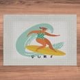 thumbnail image 5 of Ambesonne Wave Jigsaw Puzzle Durable Cardboard, Woman Surfer on the Waves Art, 1000 pcs, Eggshell Multicolor, 5 of 5