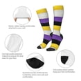 thumbnail image 4 of Womens Non-Binary Pride Flag Knee High Socks Comfy Thermal Boot Long Socks, 4 of 7
