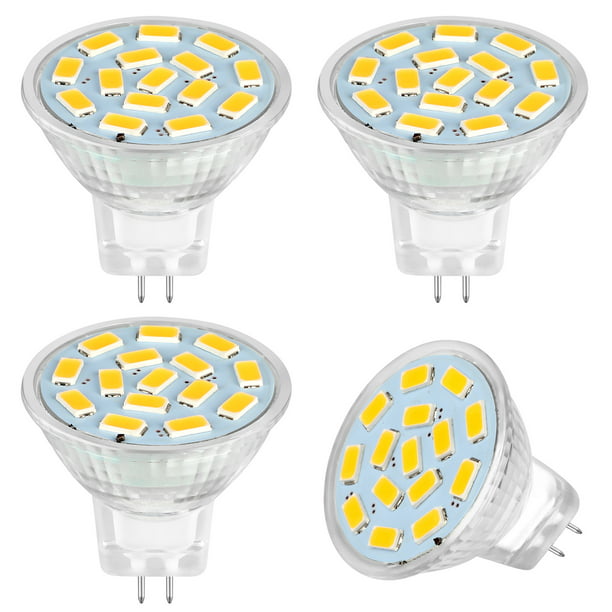 Immuniteit meten uitbreiden 4pcs LED MR11 Light Bulbs, EEEkit 3W 12V LED MR11 Flood Light Bulbs  Equivalent to 20W Halogen Bulbs, GU4 Bi-Pin Base for Landscape Accent  Lighting, 3000K Soft White - Walmart.com