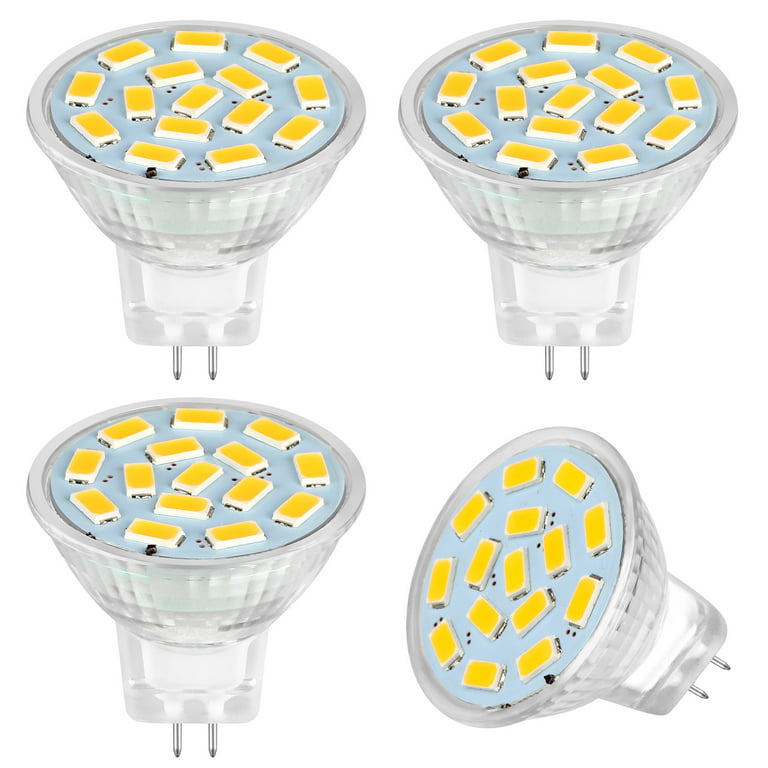 4pcs LED MR11 Light Bulbs, 3W 12V LED MR11 Light Bulbs Equivalent to 20W Halogen GU4 Bi-Pin Base for Landscape Accent Lighting, 3000K Soft White - Walmart.com