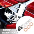 thumbnail image 2 of Unique Bargains 1 Set Motorcycle Brake Master Cylinder Caliper M10x1.25 Bleeder Screw Bolt Washers Dust Cap Silver Tone, 2 of 7