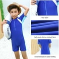 thumbnail image 4 of URMAGIC Boys Girls One Piece Swimsuit, Little Kid Bathing Suit Zipper Rash Guard Sunsuit Short Sleeve Swimming Suit Surfing Bodysuit 5-14 Years, 4 of 11