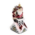 thumbnail image 2 of MacKenzie-Childs Glass Ornament - Santa's Here with Gift Box, 2 of 4