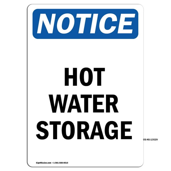 OSHA Notice Signs - Hot Water Storage | Decal | Protect Your Business, Construction Site, Warehouse & Shop Area | Made in the USA