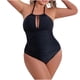 thumbnail image 4 of Traje de Baño con Correa de Bikini de Color Sólido Sexy para Mujeres, Traje de Baño Retro de Nylon con Almohadilla de Pecho para Piscina, Playa Y Verano, 4 of 6