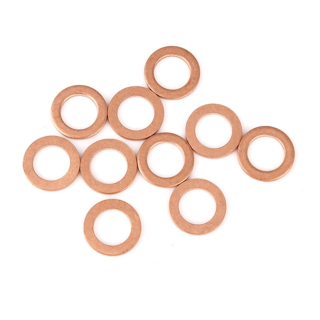 10Pcs Arandela De Cobre Plana círculo De Junta De Estanqueidad Para Coche 10x16x1,5 mm