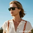 thumbnail image 4 of KANASTAL 2 Pack Flip up Sunglasses Polarized Women Men Green Clip on Sunglasses Rimless UV400 Protection Driving, 4 of 9