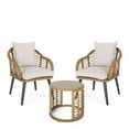 thumbnail image 1 of Noble House Tatiana Ensemble de Conversation en Osier d'Extérieur 3 Pcs en Brun Clair, 1 of 12