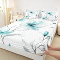thumbnail image 3 of jejeloiu Vintage Flower Full Size Sheets,Modern Minimalist Desgin Bed Sheets,Light Blue White Sheet Sets For Men Women,Ultra Soft Home Decor,4pcs, 3 of 7