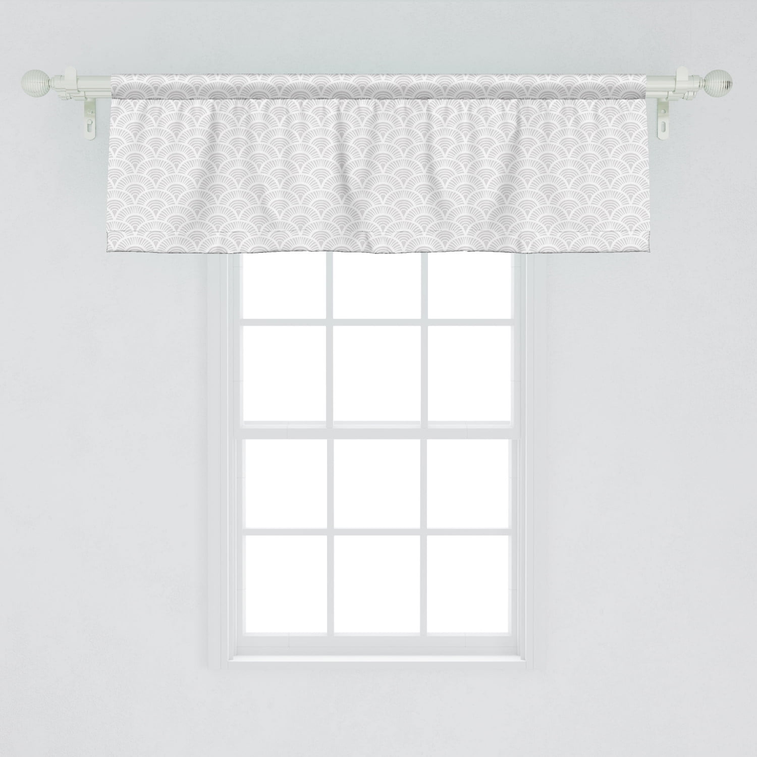 Ambesonne Grey And White Window Valance Ambesonne Grey And White Window Valance