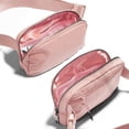 thumbnail image 4 of Unisex Fanny Pack with Adjustable Strap Mini Belt Bag for Workout Running Travelling Hiking, Light Pink, 4 of 5