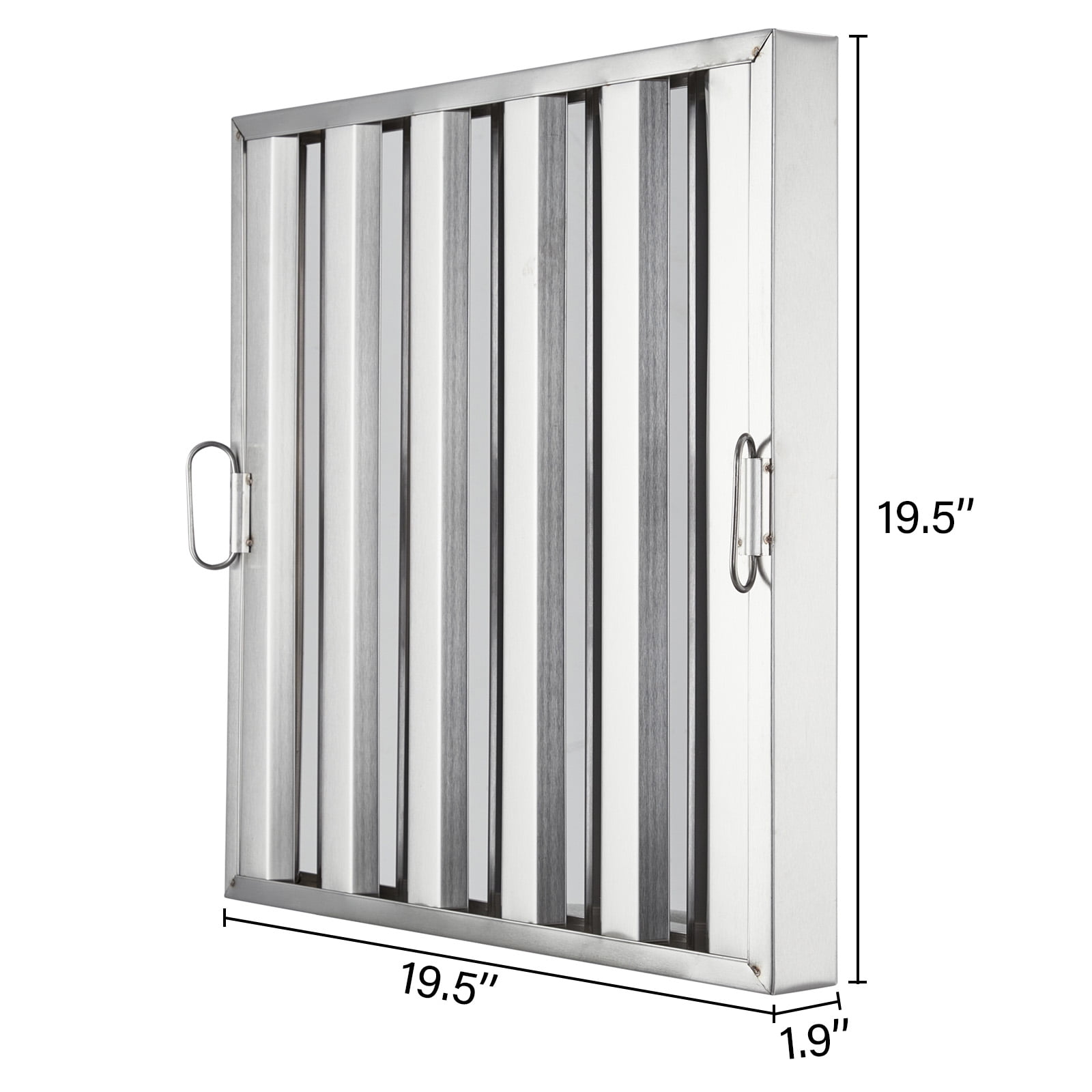 Commerical Hood Filters 19.5W x 19.5H Inch, 430 Stainless Steel 5 Grooves, Range Hood Filters for Restaurant Kitchen Exhaust Hoods, Pack of 6