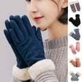 thumbnail image 2 of Opolski Women Gloves Solid Color Windproof Autumn Winter Lightweight Coldpoof Gloves for Vacation Black, 2 of 8