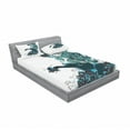 thumbnail image 3 of Skull Bedding Set with Sheet & Covers, Vintage Sugar Shape Girl Day of the Dead Bride Dark Color Roses Graphic, Printed Bedroom Decor 2 Shams, 4 Sizes, Petrol Blue White, by Ambesonne, 3 of 3