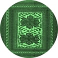 thumbnail image 1 of Ahgly Company Indoor Round Persian Emerald Green Traditional Area Rugs, 8' Round, 1 of 4