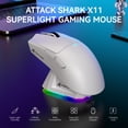 thumbnail image 2 of ATTACK SHARK X11 Mouse Inalámbrico para Juegos con Base de Carga RGB, Tri-modo 2.4G/USB-C con Cable/bluetooth, 22000 DPI, Sensor PAW3311, 5 Botones Programables, Compatible con PC/Mac, Blanco, 2 of 8