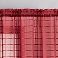 thumbnail image 2 of VCNY Home Lisa Burgundy Solid Plaid Rod Rocket Light-Filtering Curtain Panel, 55" x 63", 2 of 5