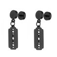 thumbnail image 1 of Trayknick 1 Pc Men Stud Earrings Solid Color Punk Style Multi Shapes Gothic No Inflammation Men Dangle Earrings Gift, 1 of 13