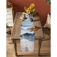 thumbnail image 5 of Abstract Seawaves Table Runner-Cotton Linen- 90 Inch Holiday Dresser Scarves, Blue Ocean Coast Retro Nature Scenery Tablerunner for Kitchen Coffee/Dining Bedroom Living Room Dinner Scarf Décor 13x90, 5 of 9