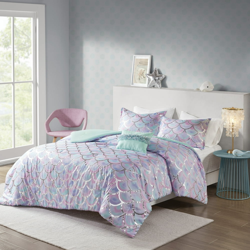 Home Essence Teen Daphne Metallic Printed Reversible Comforter Set