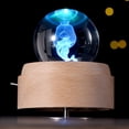 thumbnail image 3 of Ammoon Crystal Ball Music Box Rotating Luminous LED Light Box Wooden Base Rotating Windup Musicbox Night Light Room Decor Musical Gift Nice Present for Birthday Valentine's Day Christmas, 3 of 7