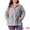 Light Grey, variant on Plus Size Drawstring Waist Zip-up Utility Jacket 3X Light Grey