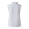 thumbnail image 4 of Womens Tops Blouse Summer Ruffle V-Neck Sleeveless Solid Print Dressy T-Shirt Top Casual Shirts, 4 of 7