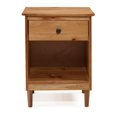 thumbnail image 3 of Table de Chevet en Bois Massif Caramel avec 1 Tiroir, 3 of 3