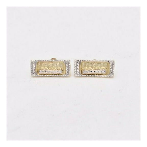 Last Supper Stud Unisex Adult Earrings 10K Yellow White Gold, 2.30Gr - Goldum NYC