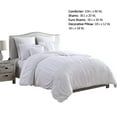 thumbnail image 2 of Hamburg 7 Piece King Size Comforter Set with Textured Details The Urban Port, White- Saltoro Sherpi, 2 of 2