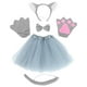 thumbnail image 1 of FELTECHELECTR Conjunto de 5 piezas en 1 para disfraz de lobo grande, diadema, pajarita, guantes, cola, falda de malla, para actuación infantil, disfraz de Halloween, 1 of 6