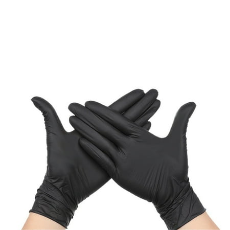 

Black Vinyl Disposable Gloves Medium 100 Pack - Latex Free Powder Free Medical Exam Gloves - Surgical Home Cleaning and Food Gloves