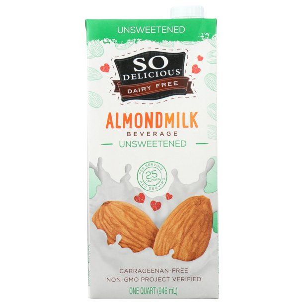 So Delicious Dairy Free Almond Milk Beverage Unsweetened, 32 Fl Oz