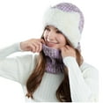 thumbnail image 3 of QLEICOM Beanie for Women,Womens Winter Hat,Women Knit Hat and Scarf Combination with Integrated for Outdoor Use Featuring Full Ear Protection System Purple, 3 of 6