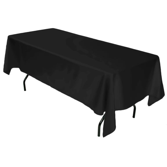 60 x 102 in. rectangular satin tablecloth black