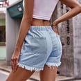thumbnail image 5 of FLMEI Stretchy Denim Shorts for Women/Jean Shorts for Women Denim/Pull on Denim Shorts for Women/Baggy Denim Shorts Women/Jean Shorts Womens Stretchy/Elastic Waist Jeans S-XXL, 5 of 10