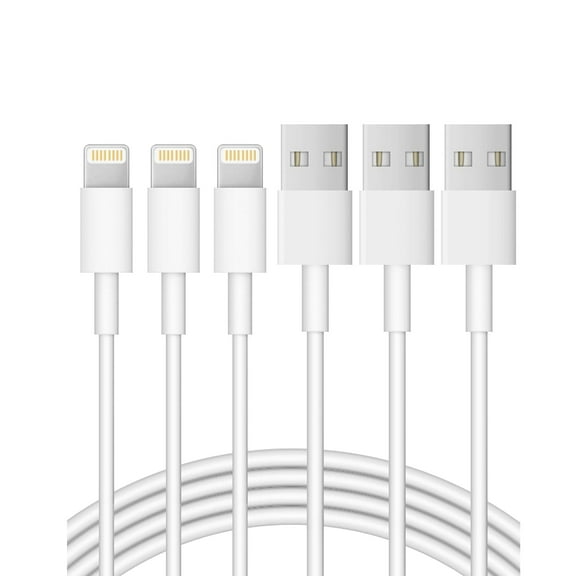 3-Pack USB Cable Compatible for iPhone 14/14Pro/Max/13/13 Pro/Max/12/12Pro/Mini/Max/XR/X/8/8 Plus/7/7 Plus/6S/6 Plus/5/5SE and iPad