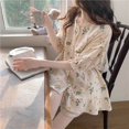 thumbnail image 4 of Pijama de mujer de verano con burbujas y arrugas, manga corta, pantalones cortos, cárdigan, ropa de hogar dulce, traje de dos piezas de moda, 4 of 5