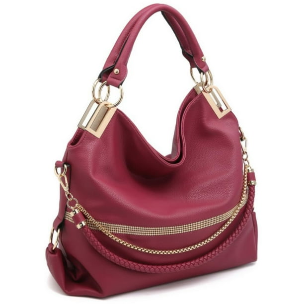 Bolso Dasein Monederos para mujer, piel vegana, color rojo vino