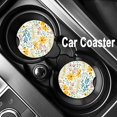 thumbnail image 3 of SPEKSEE Colorful Flowers Print Ceramic Car Interior Coasters 2 Pack, Anti Slip 2.56 Inch Absorbent Cup Mat Interior Accessories Fit for Most Cars, 3 of 7