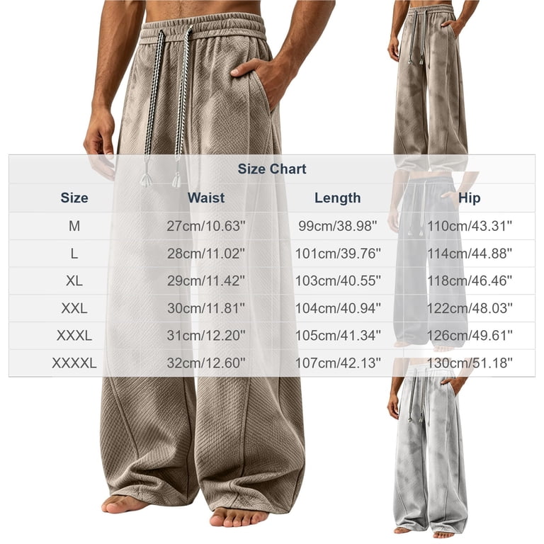 JUUYY Mens Sweatpants Wide Leg Loose Fit Elastic Waist Drawstring