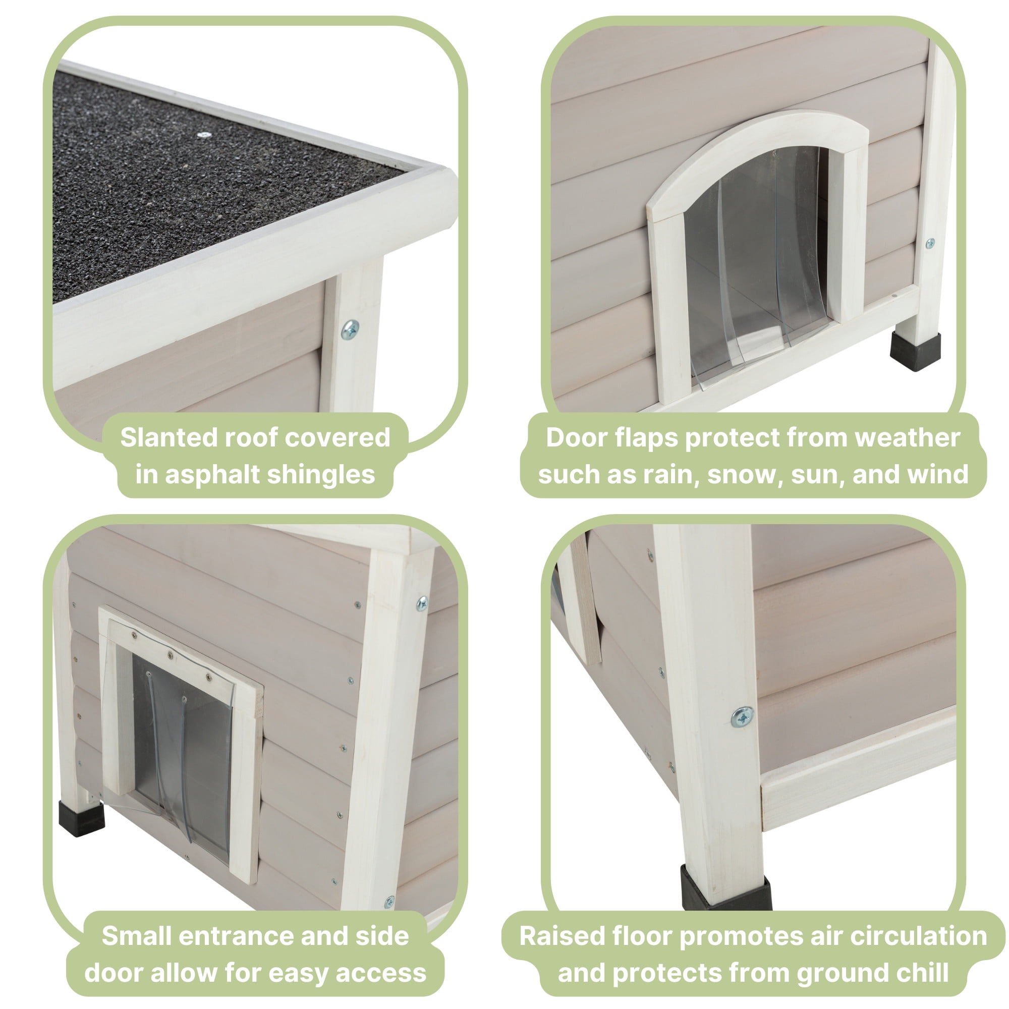 TRIXIE Classic Elevated Weatherproof Cat House, 2 Cover Openings, Indoor-Outdoor Cat Home