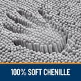 thumbnail image 3 of Alfombra de baño OLANLY Chenille extrasuave, absorbente, 30 x 20 cm, color gris, 3 of 8