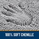 thumbnail image 3 of Alfombra de baño OLANLY Chenille extrasuave, absorbente, 60 x 40 cm, color gris, 3 of 8