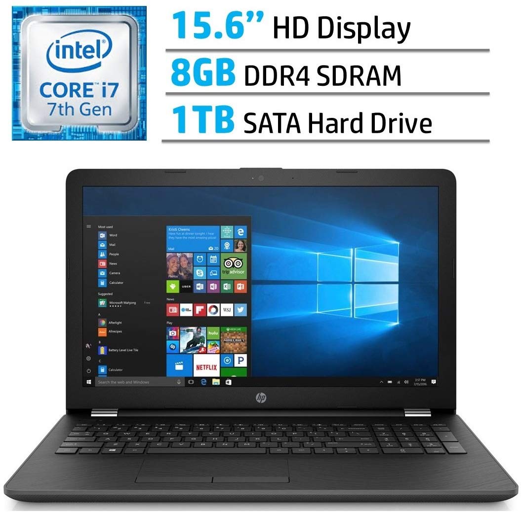 HP 15.6inch HD SVA BrightView WLEDbacklit Laptop PC, 7th Gen Intel Core i77500U 2.7GHz