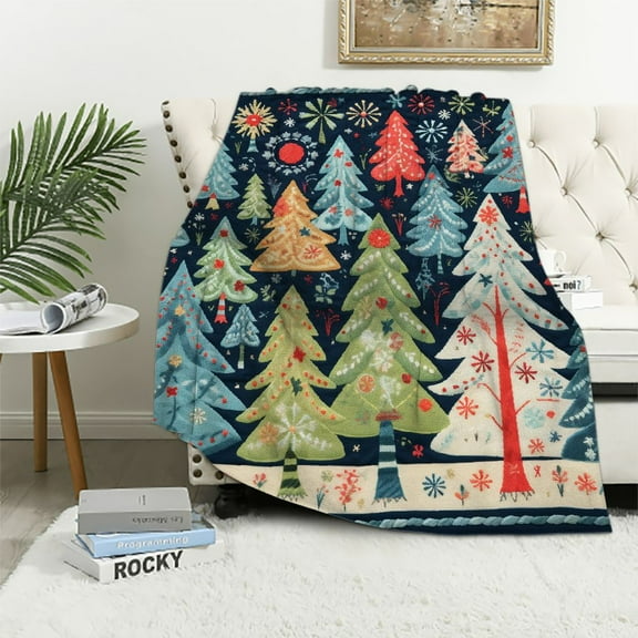 ARISTURING Soft Velvet Plush and Sherpa Holiday Throw Blanket | Christmas Throw for Sofa and Bed | Cozy & Warm Plush Throw Blanket | Holiday Blankets and Throws Eve Collection