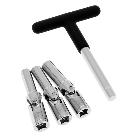 Glow Plug Socket Set Metal Glow Plug Removal Tool T Bar Wrench Extractor Kit Reliable Easy to Use 8mm 10mm 12mm for Repairs Cars